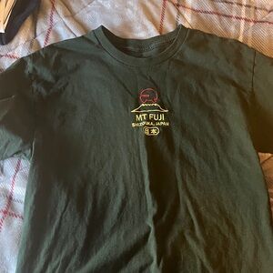 Mt. Fuji Graphic Tee - Dark Green with Yellow & Red Embroidery